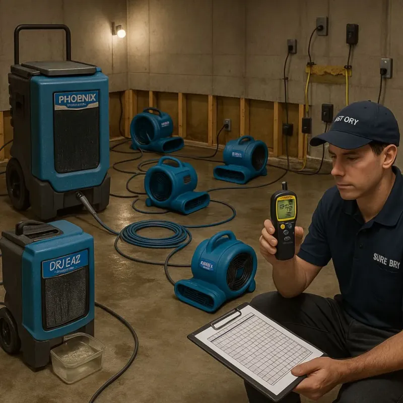 Structural Drying and Dehumidification process in Southchase, FL